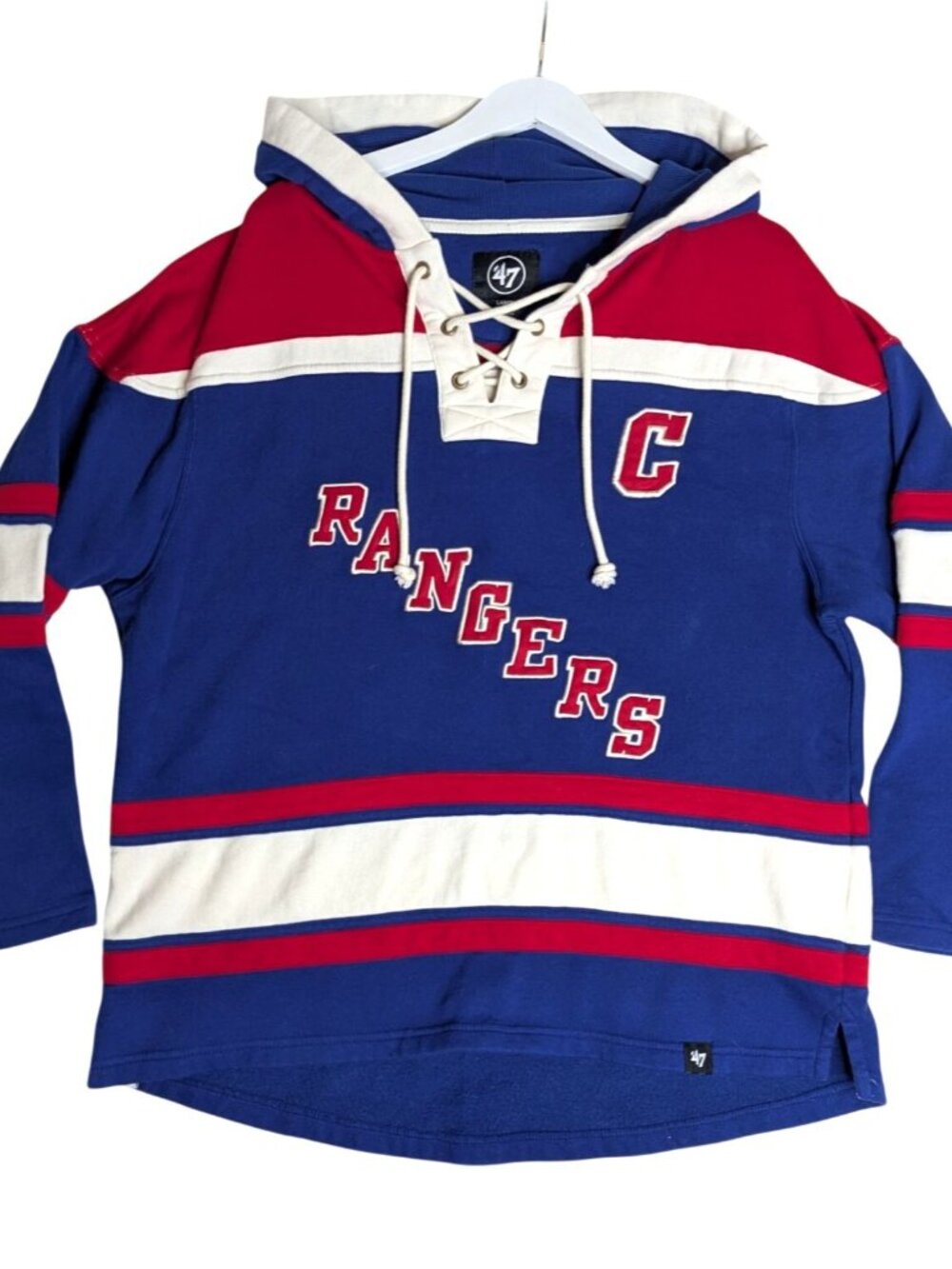 Mens 47 Wayne Gretzky Blue New York Rangers Retired Player Name & Number Lacer P